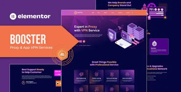 Booster – Proxy & App VPN Service Elementor Template Kit